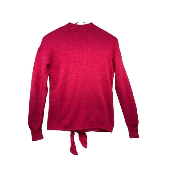Loft Womens Knit Tie-Front Sweater XXS Pink Fuchsia Wool Blend - Picture 11 of 11